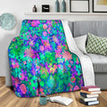Fluro Floral Fleece Throw Blanket