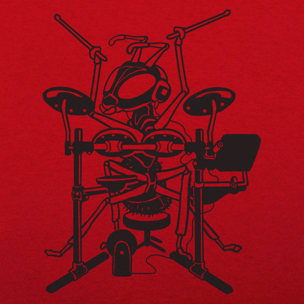 Ant Drummer Playing Drum Set