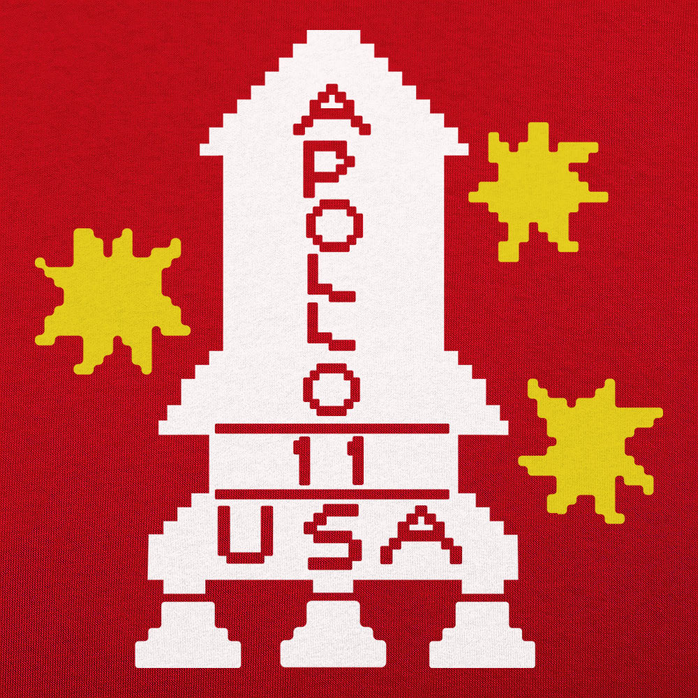 Apollo 11 Retro Pixel Art Rocket Ship