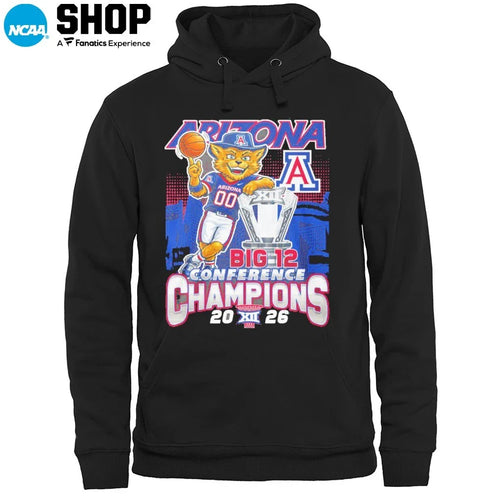 Arizona Wildcats Basketball 2026 Big 12 Conference Champions Mascot T-Shirt