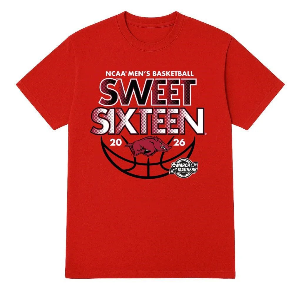 Arkansas Razorbacks 2026 Ncaa Men’s March Basketball Sweet Sixteen Shirt