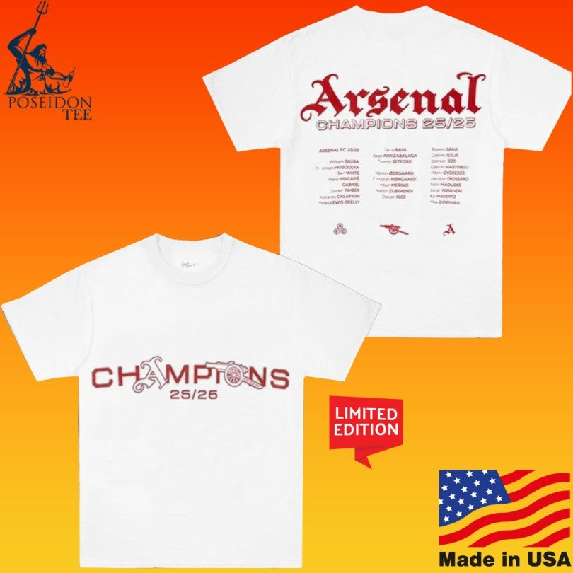 Arsenal Kids Champions Squad 25 26 T-shirt