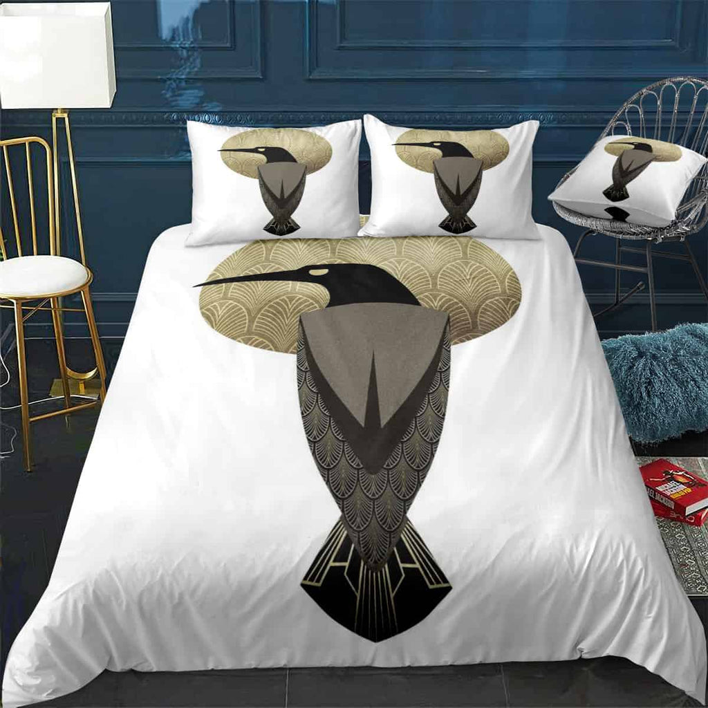 art deco crow Bedding Set (Duvet Cover & Pillow Shams)