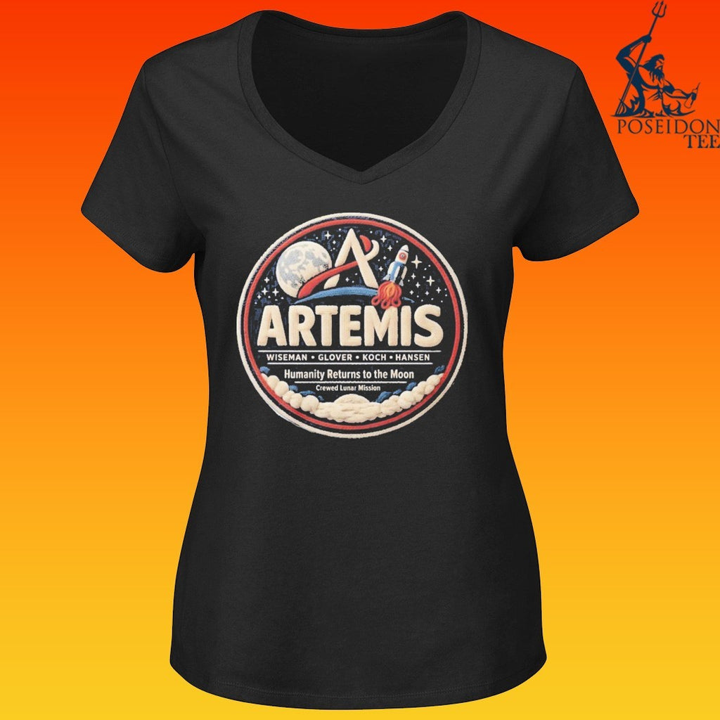 Artemis 2 Mission Faux Lunar Patch NASA T-shirt