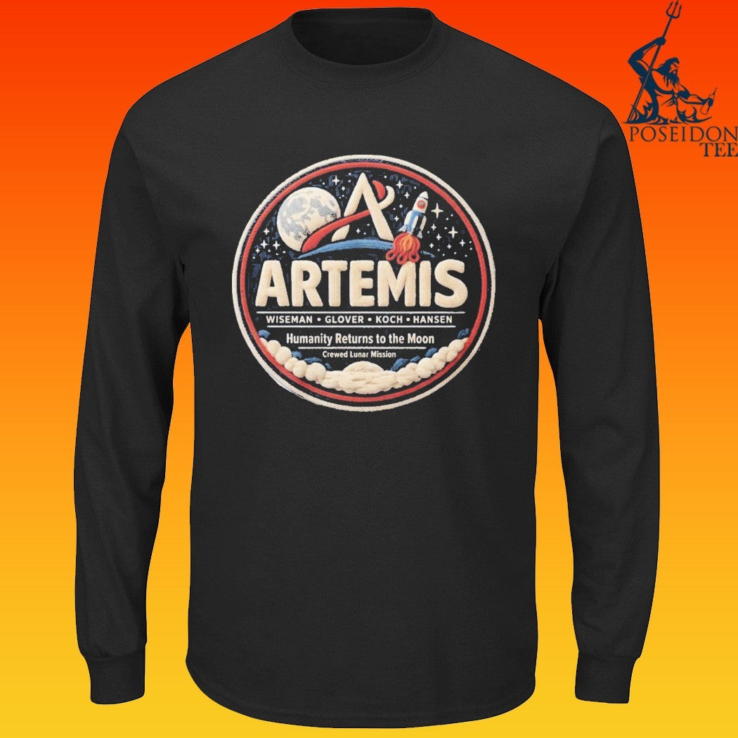 Artemis 2 Mission Faux Lunar Patch NASA T-shirt