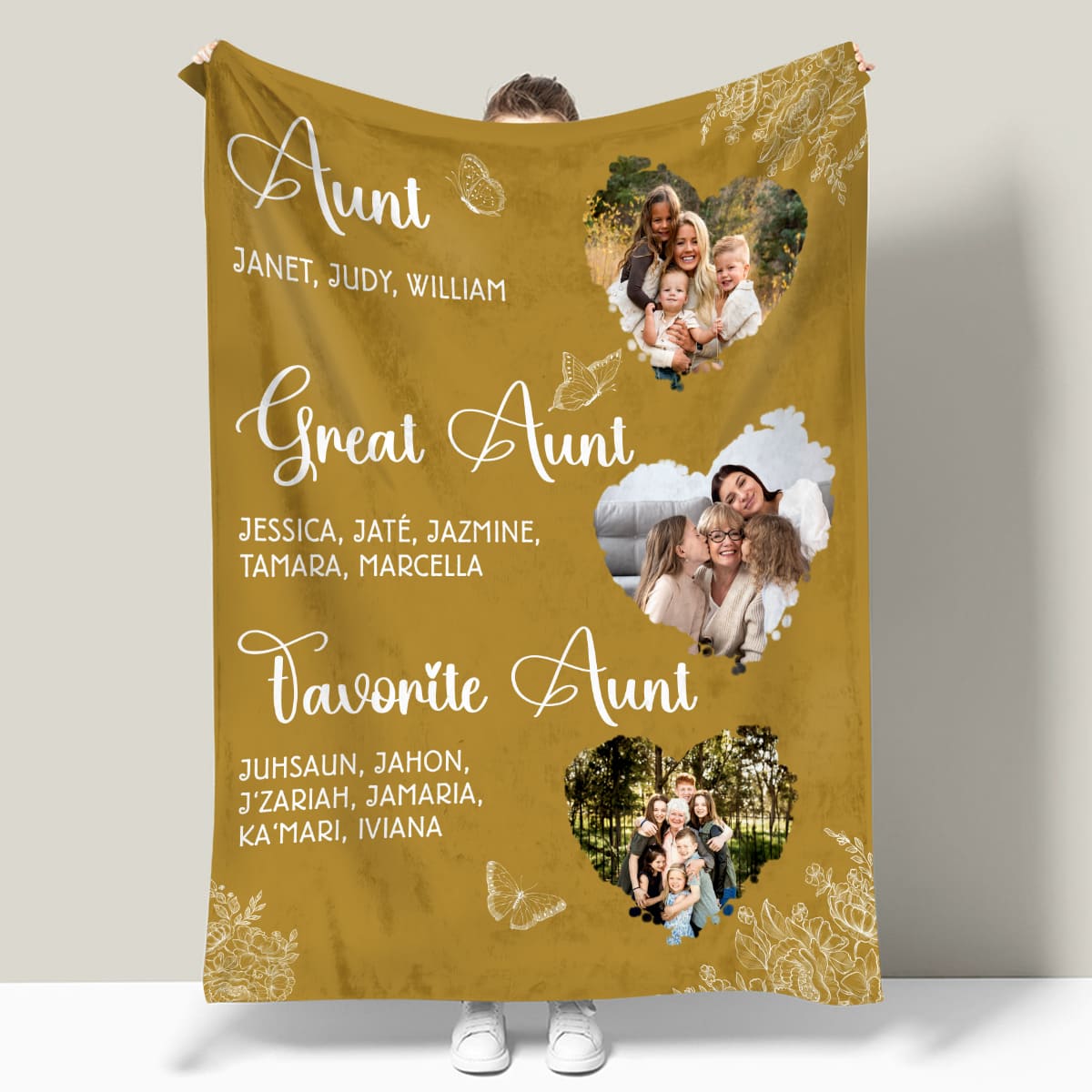 Aunt Gift Blanket, Custom Aunt Gift, Great Aunt Gift, Favorite Aunt Gift, Auntie Gift, Family Picture Gift