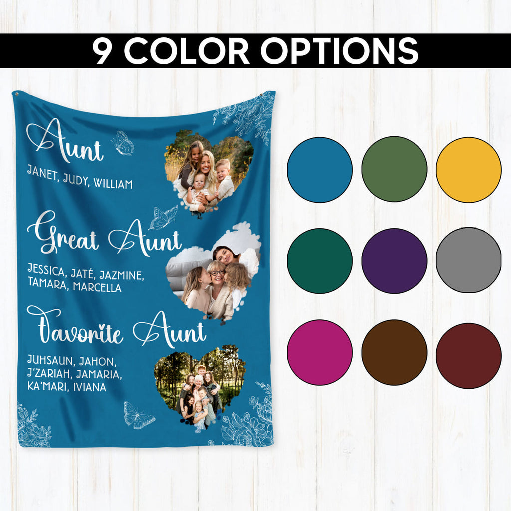 Aunt Gift Blanket, Custom Aunt Gift, Great Aunt Gift, Favorite Aunt Gift, Auntie Gift, Family Picture Gift