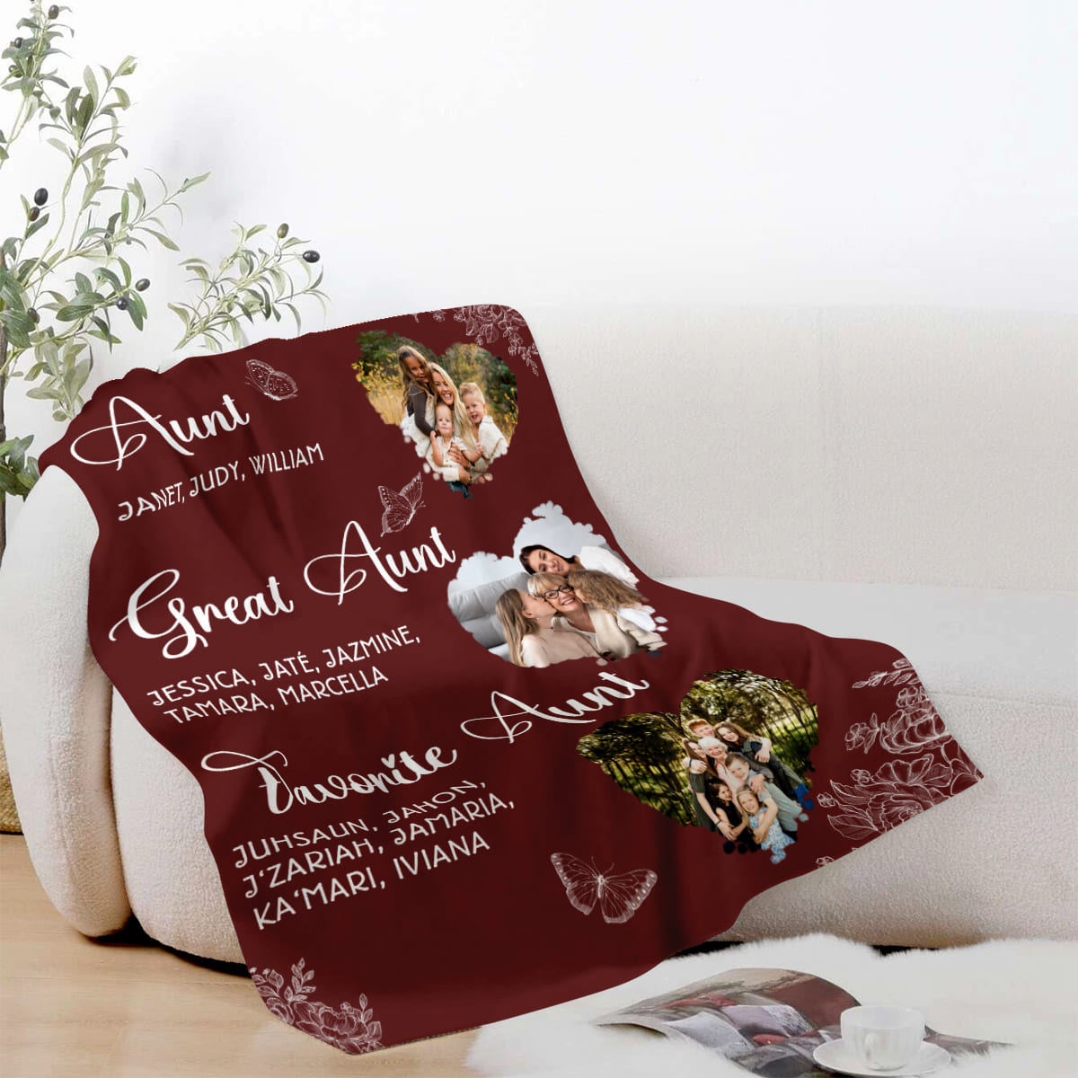 Aunt Gift Blanket, Custom Aunt Gift, Great Aunt Gift, Favorite Aunt Gift, Auntie Gift, Family Picture Gift
