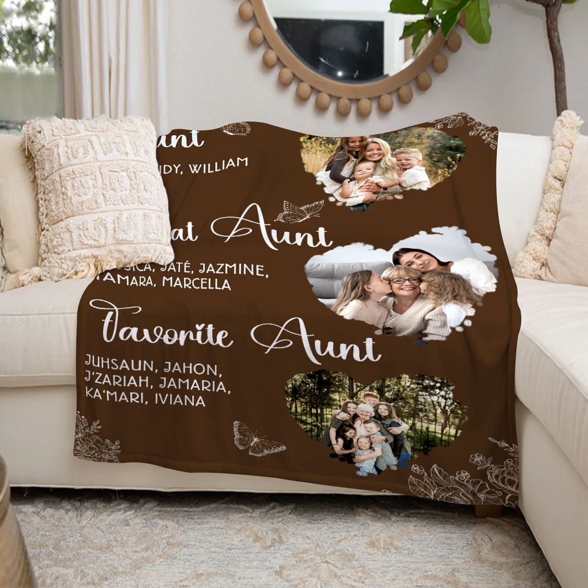 Aunt Gift Blanket, Custom Aunt Gift, Great Aunt Gift, Favorite Aunt Gift, Auntie Gift, Family Picture Gift