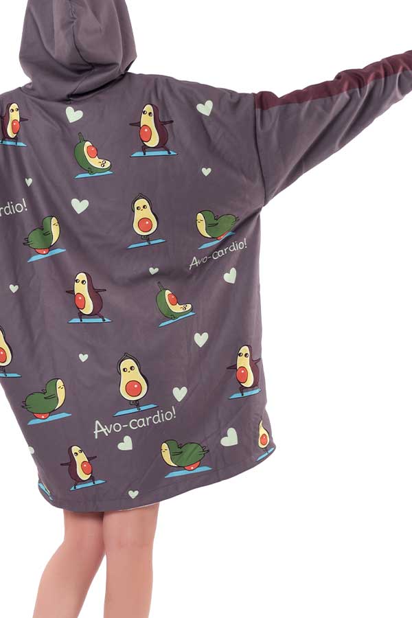 Avocado Hoodie Blanket Gray