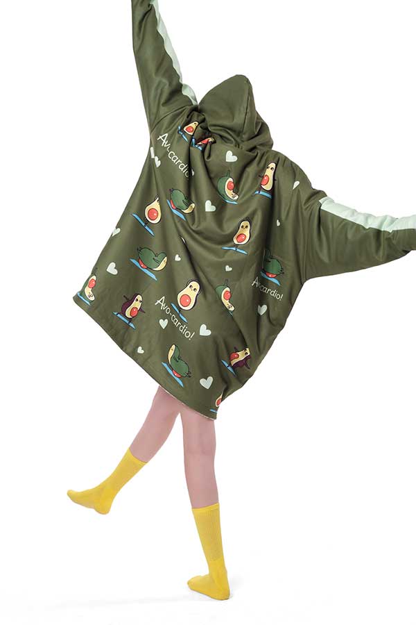 Avocado Hoodie Blanket Green