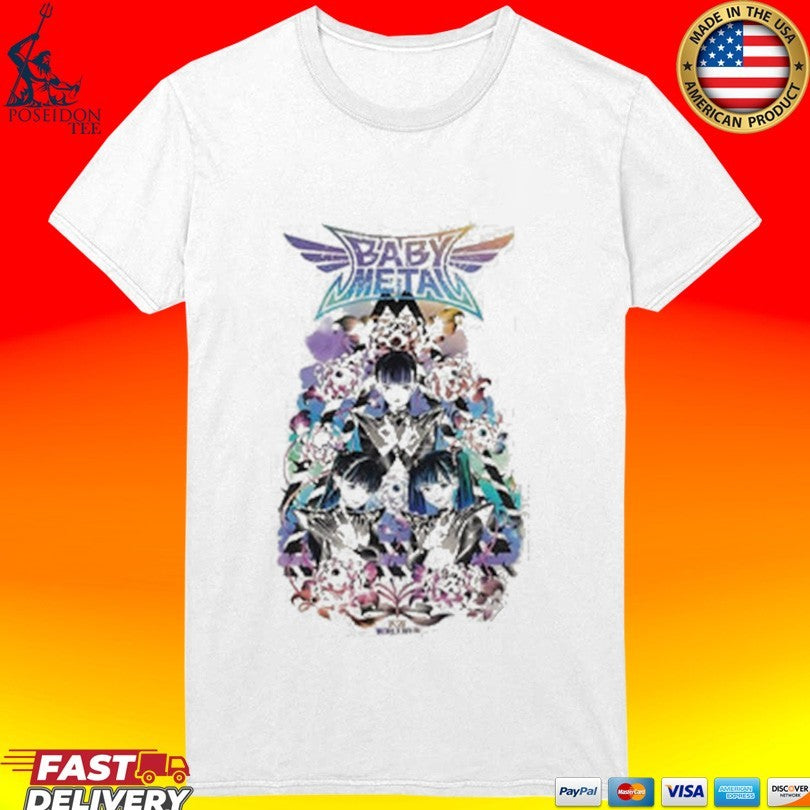 Babymetal World Tour 2026 Uk And Eu Art By Peach Momoko T-shirt