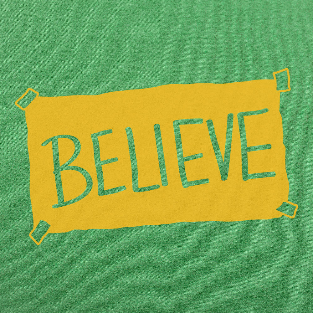 Believe Taped Yellow Paper Sign