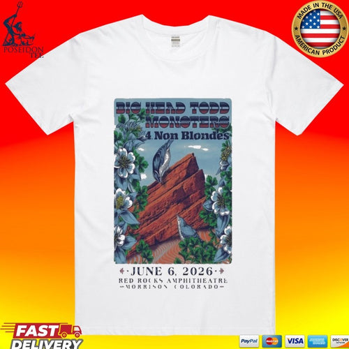 Big Head Todd The Monsters June 6, 2026 Red Rocks Amphitheatre Morrison, Co T-shirt