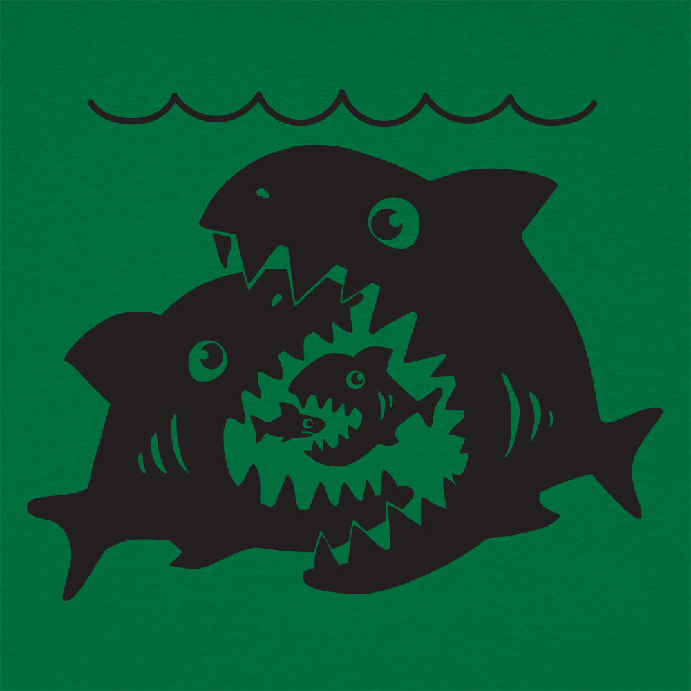 Big Sharks Eating Little Fish Food Chain