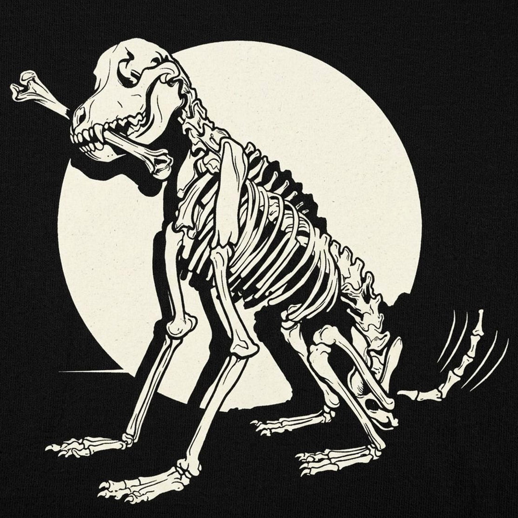 Skeleton Dog Chewing Bone Graphic