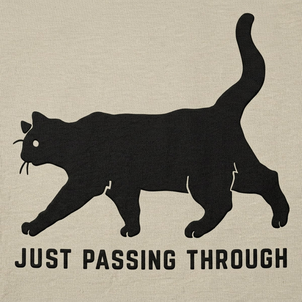 Black Cat Crossing Just Passing Through Superstition Design