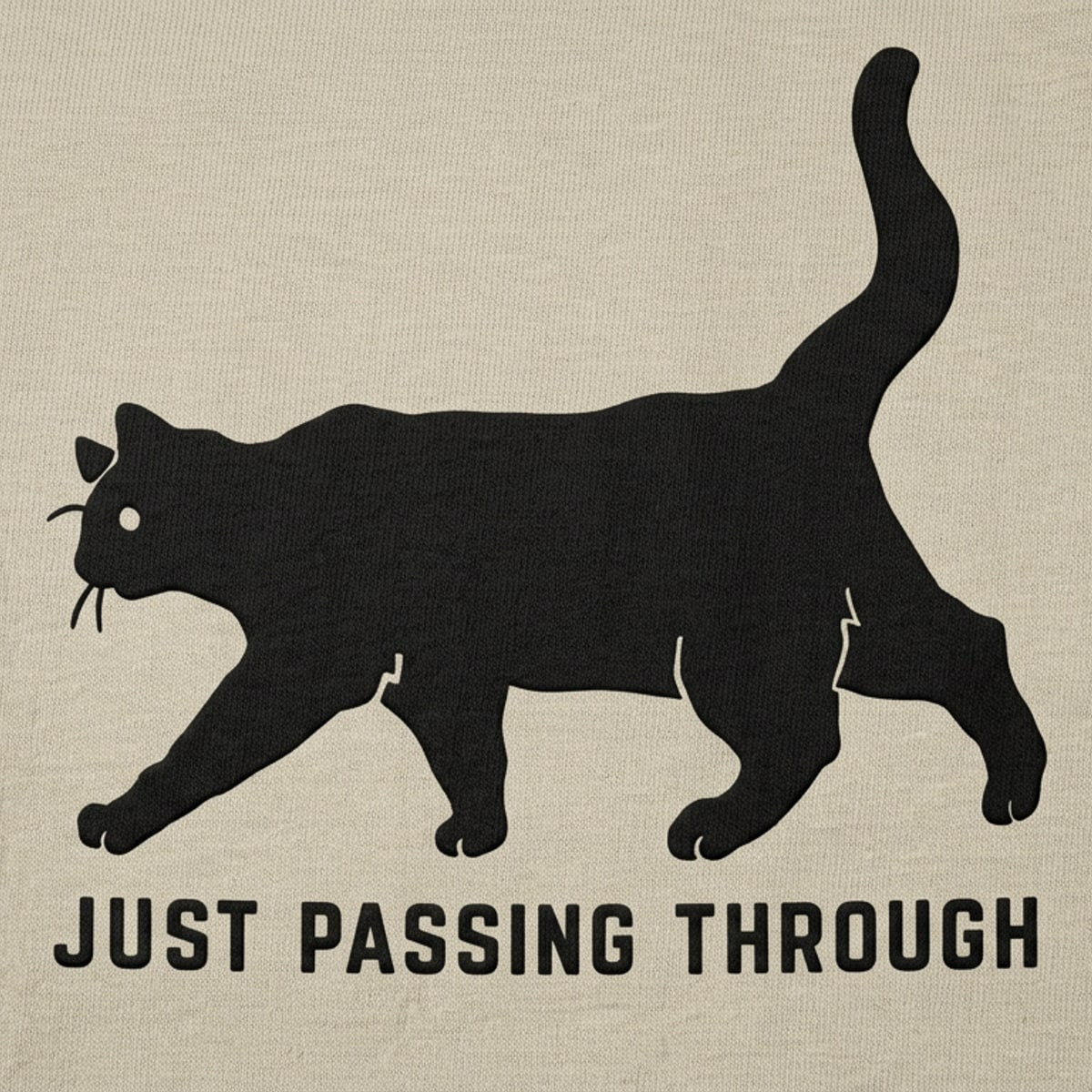 Black Cat Crossing Just Passing Through Superstition Design