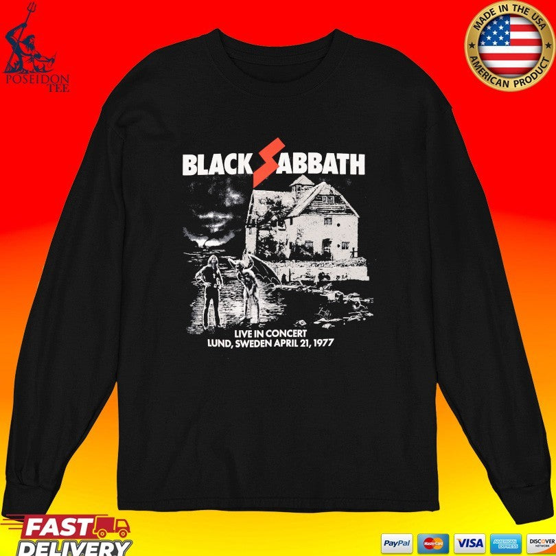 Black Sabbath Live In Concert Lund, Sweden April 21, 1977 Doomsday T-shirt