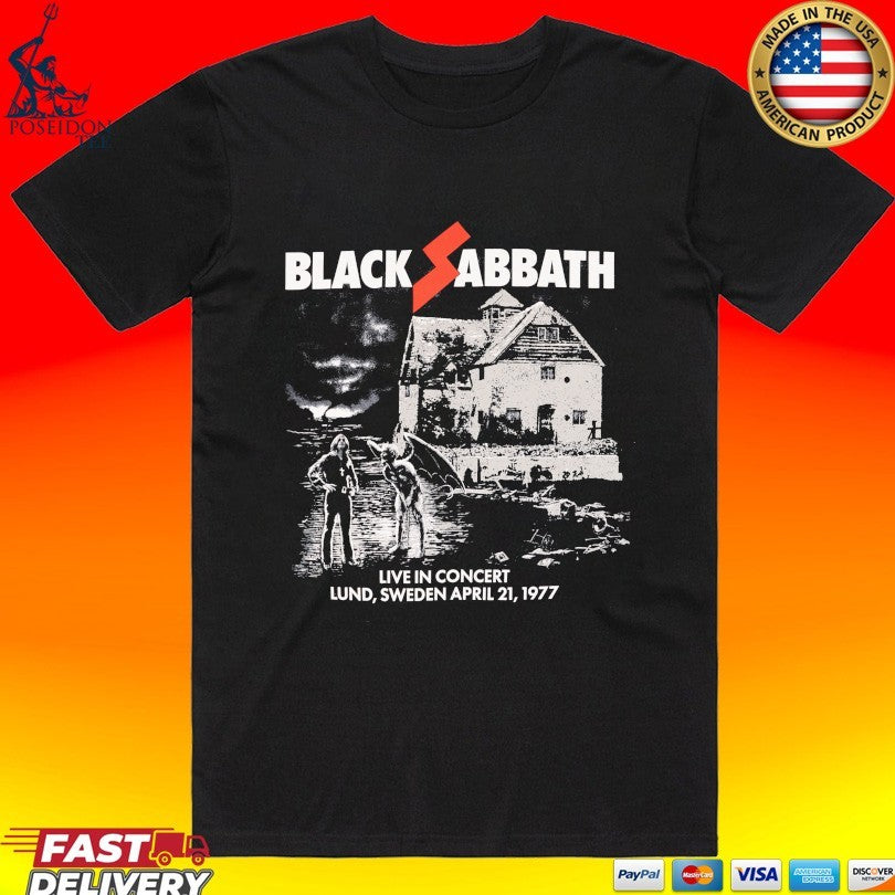 Black Sabbath Live In Concert Lund, Sweden April 21, 1977 Doomsday T-shirt