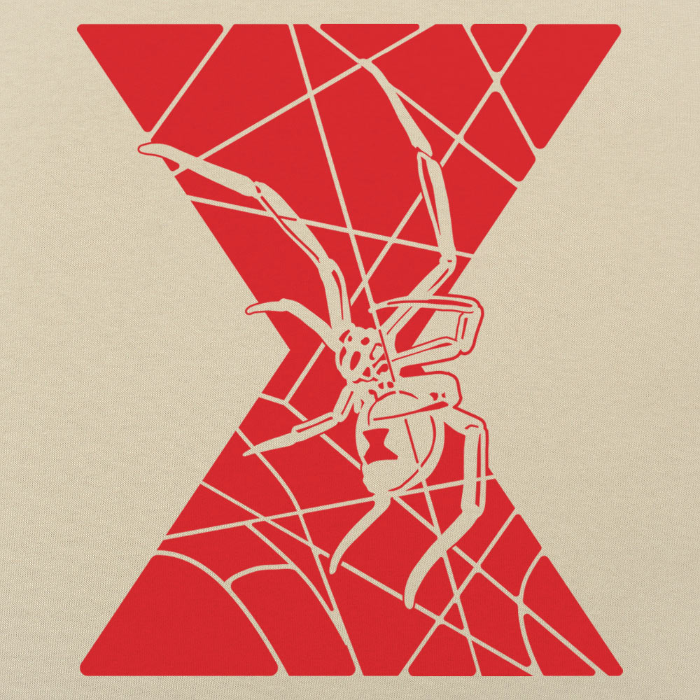 Black Widow Spider with Hourglass Web Design
