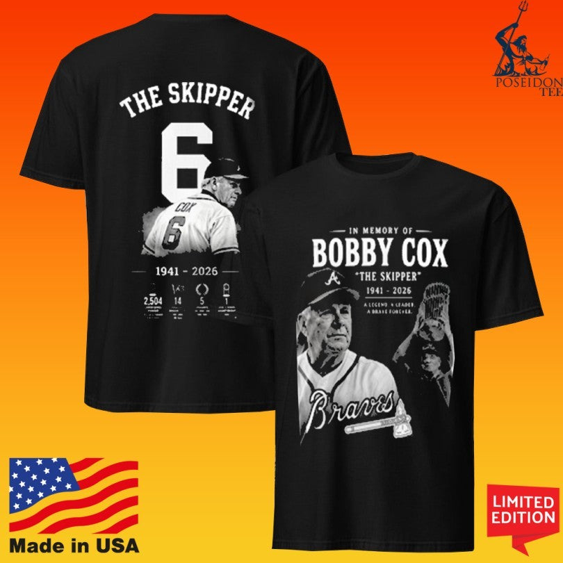 Bobby Cox The Skipper 1941 2026 Braves T-shirt