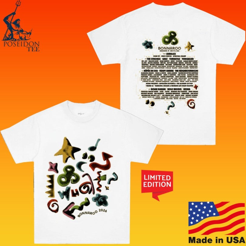 Bonnaroo Music & Arts Festival 2026 Shapes Lineup T-shirt