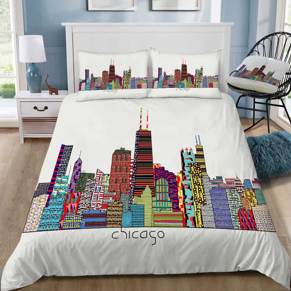 Chicago City Bedding Set (Duvet Cover & Pillow Shams)