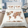 World Map Watercolor Bedding Set (Duvet Cover & Pillow Shams)