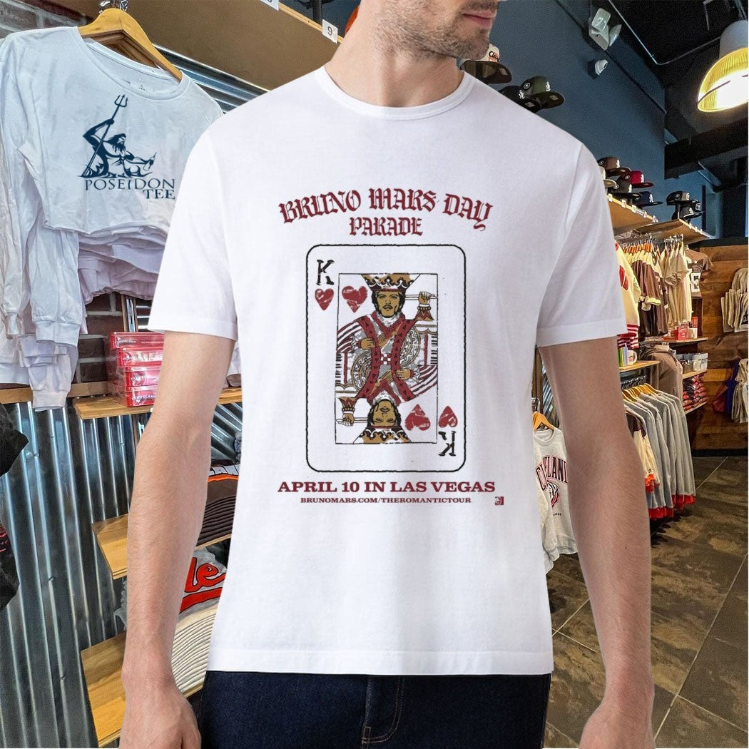 Bruno Mars Day Parade The Romantic Tour 2026 Las Vegas On April 10 2026 At MGM Resorts T-shirt