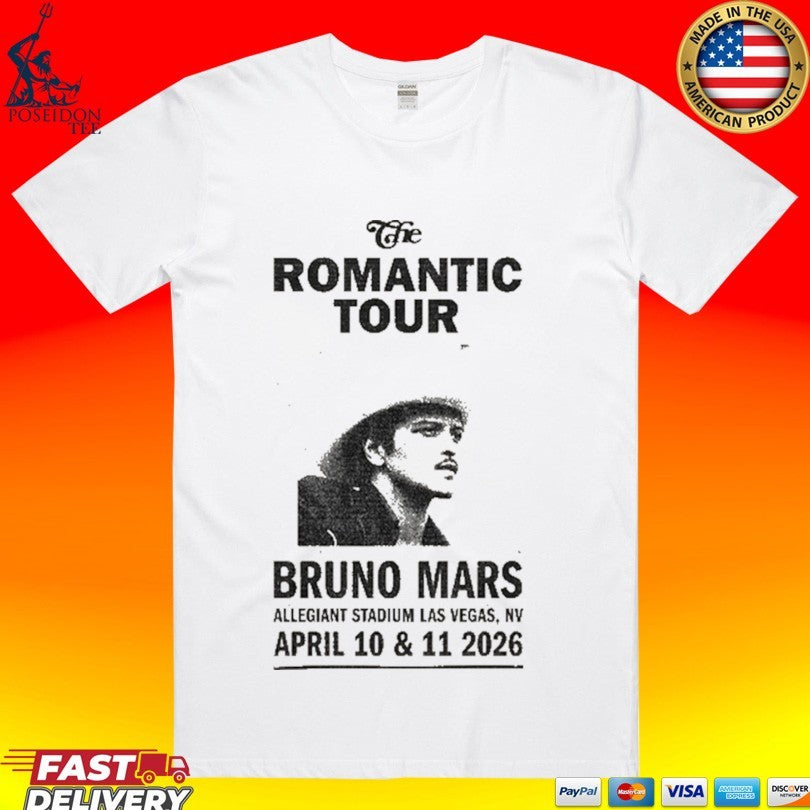 Bruno Mars Las Vegas The Romantic Tour April 10 And 11 2026 T-shirt