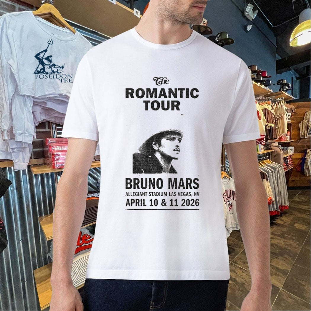 Bruno Mars Las Vegas The Romantic Tour April 10 And 11 2026 T-shirt