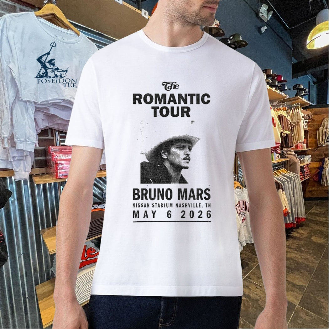 Bruno Mars Nashville 2026 The Romantic Tour T-shirt