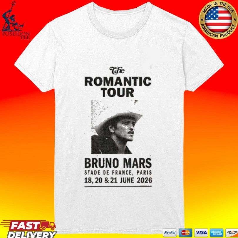 Bruno Mars The Romantic Tour June 18 20 21 2026 T-shirt