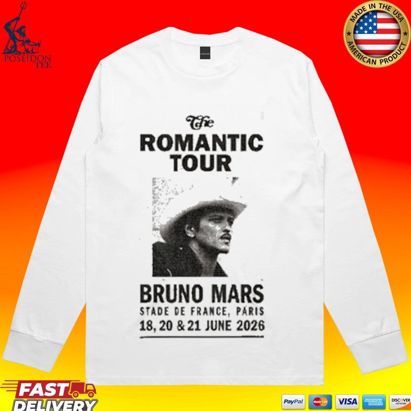 Bruno Mars The Romantic Tour June 18 20 21 2026 T-shirt