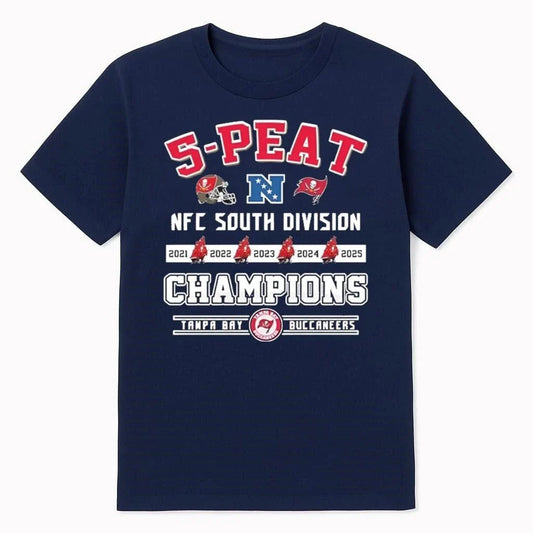 Buccaneers 5 Peat NFC South Champions 2025 Shirt