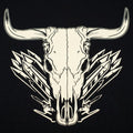 Bull Skull Western Tribal Feathers Graphic