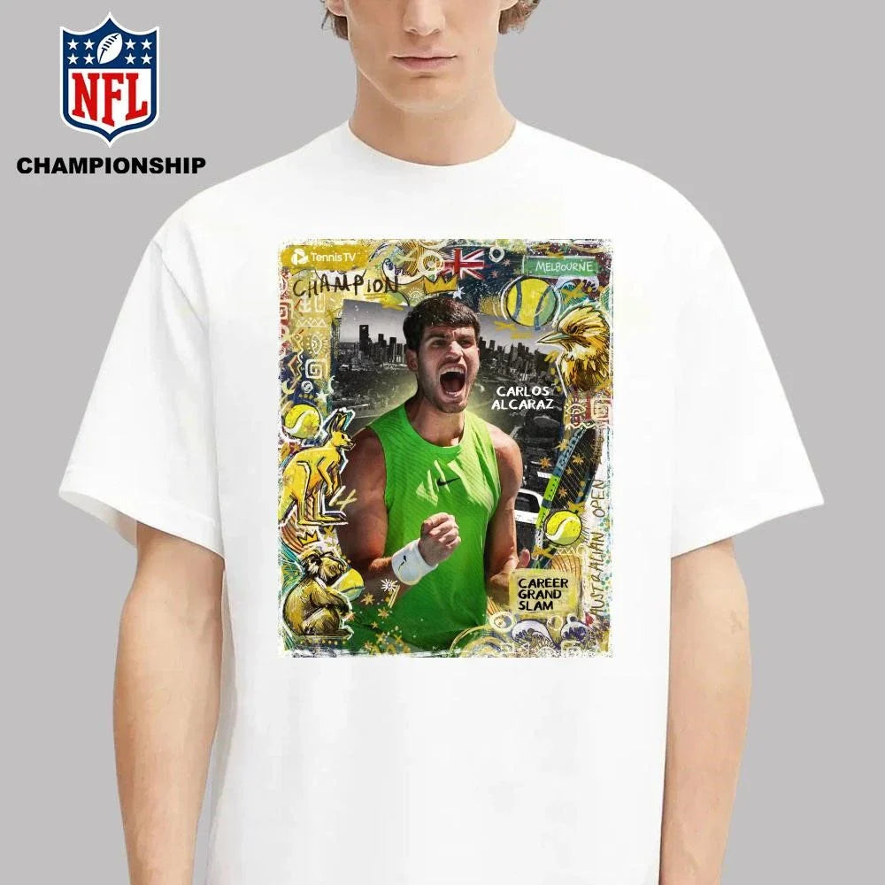Carlos Alcaraz The Youngest Man Ever Complete The Career Grand Slam Poster Shirt