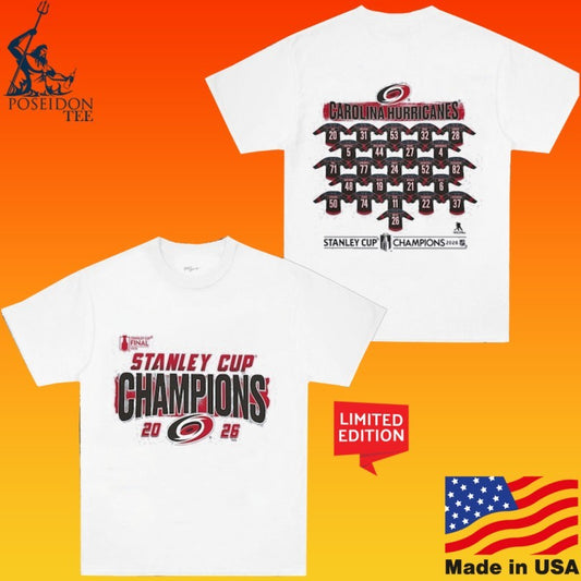 Carolina Hurricanes 2026 Stanley Cup Champions Roster Jersey T-shirt