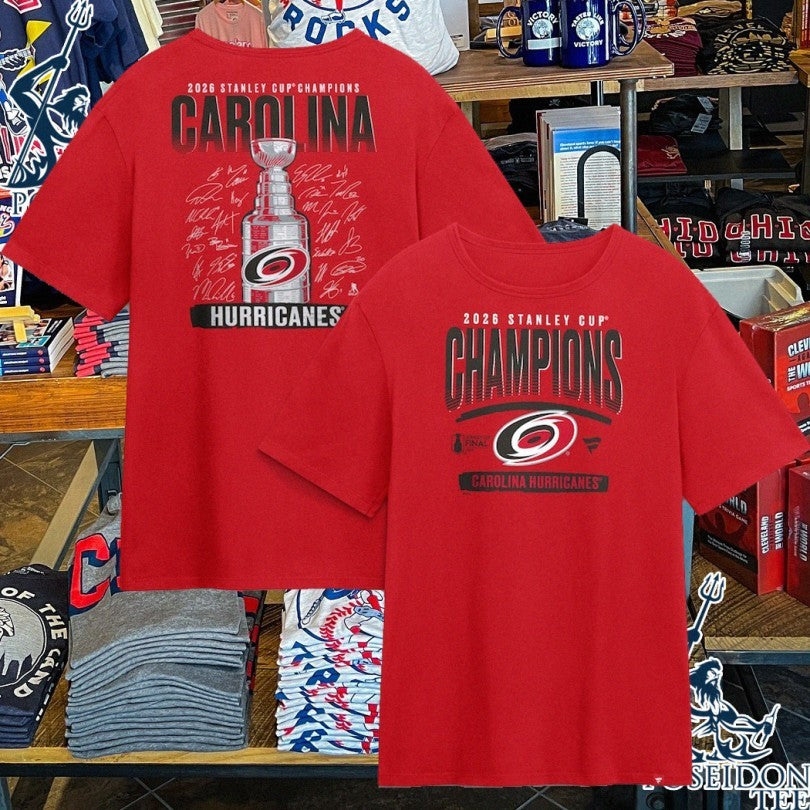 Carolina Hurricanes 2026 Stanley Cup Champions Signature Roster T-shirt