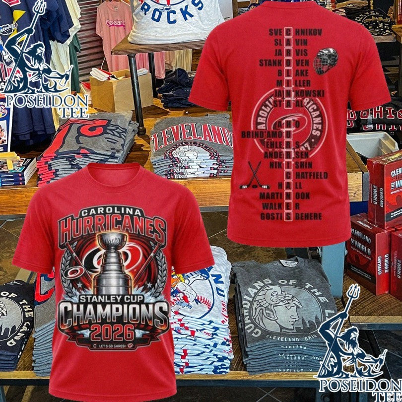 Carolina Hurricanes Stanley Cup Champions 2026 T-shirt