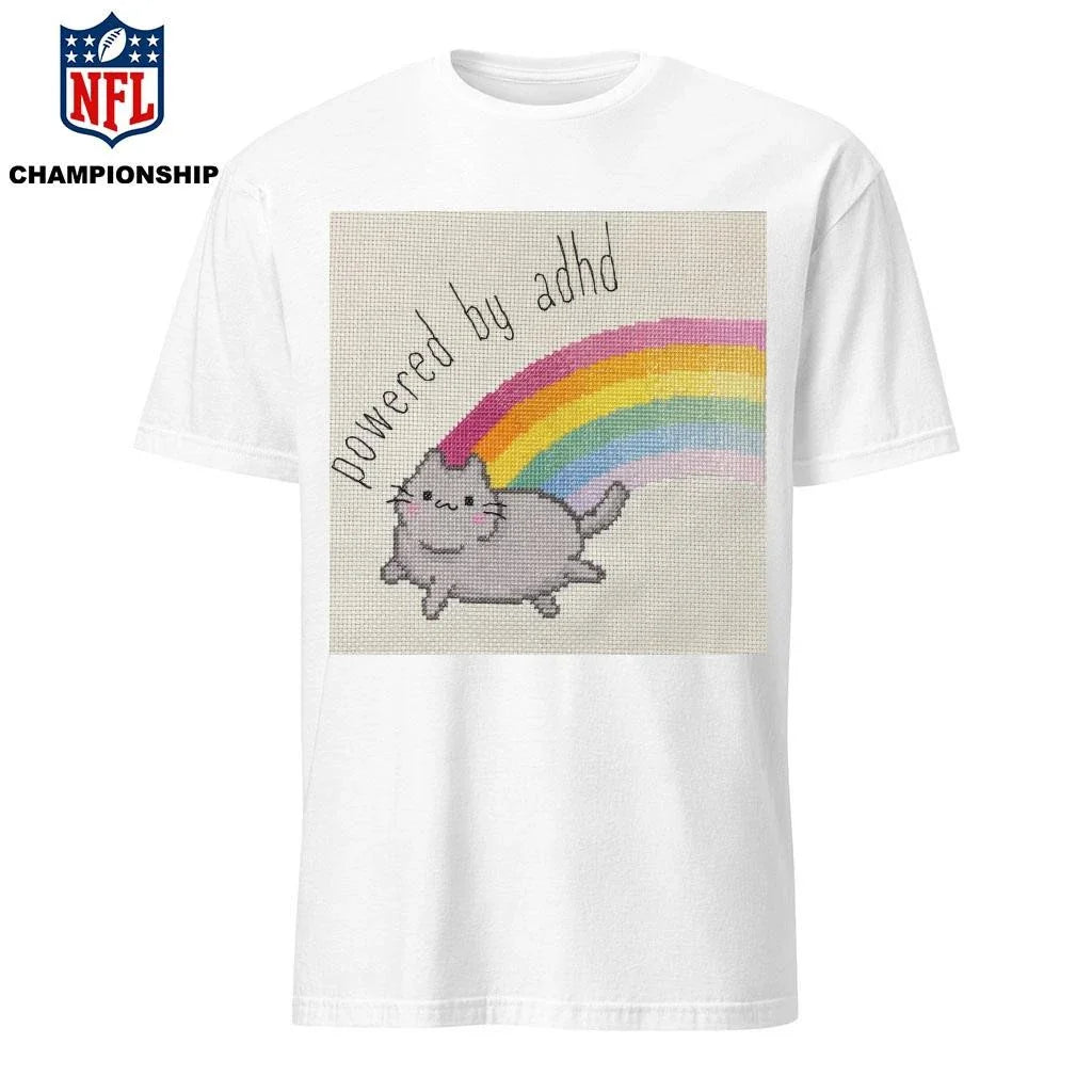Cat Powered By Adhd Rainbow Shirt