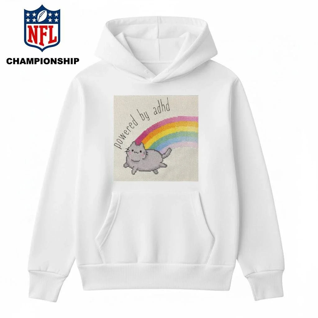 Cat Powered By Adhd Rainbow Shirt