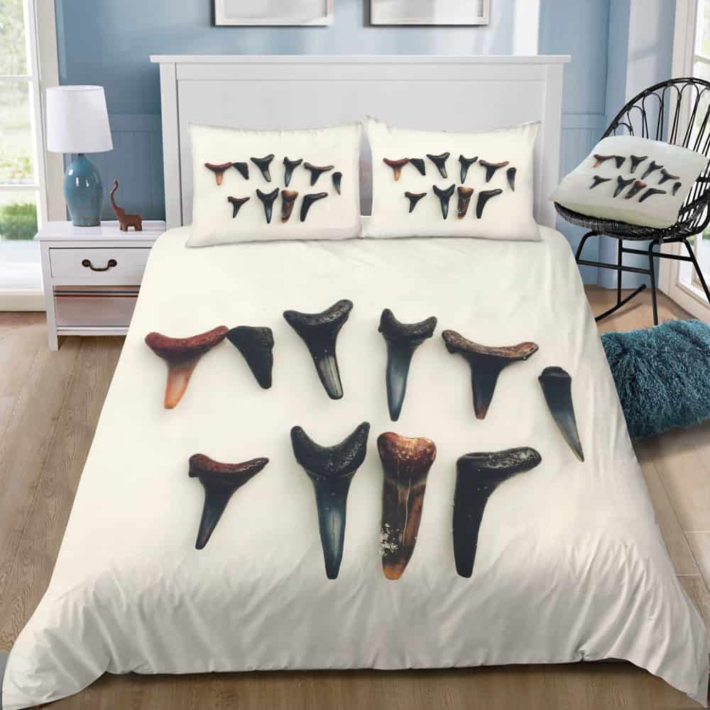 Amelia Island Shark Teeth Bedding Set (Duvet Cover & Pillow Shams)