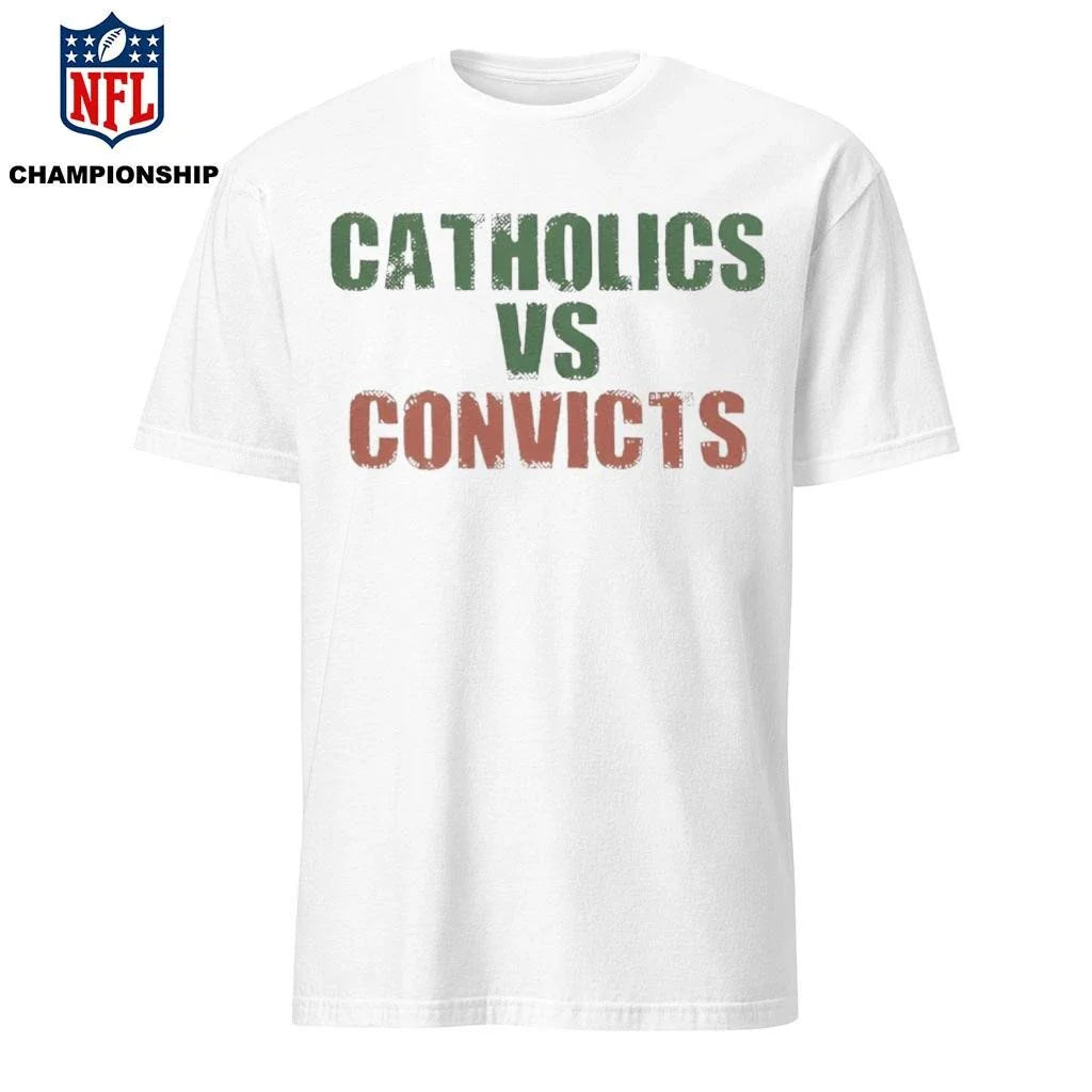 Catholics vs Convicts Retro Rivalry Faith &amp; Football Shirt