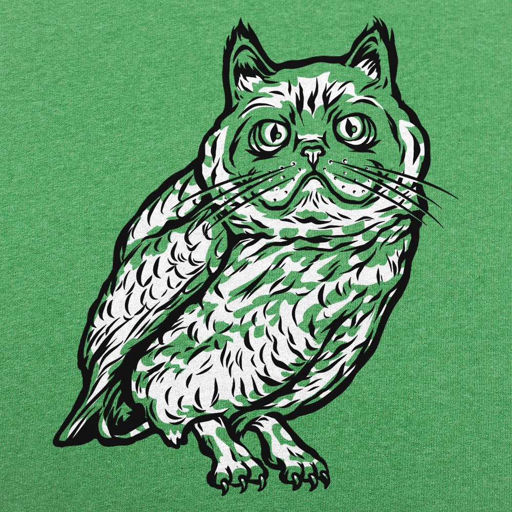Cat Owl Hybrid Creature with Cat Head and Owl Body