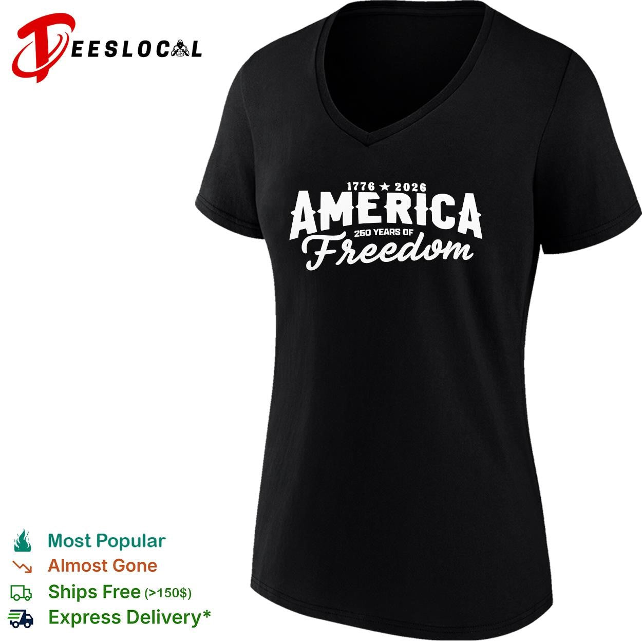 America 1776 2026 250 years of freedom independence day USA patriotic semicentennial shirt
