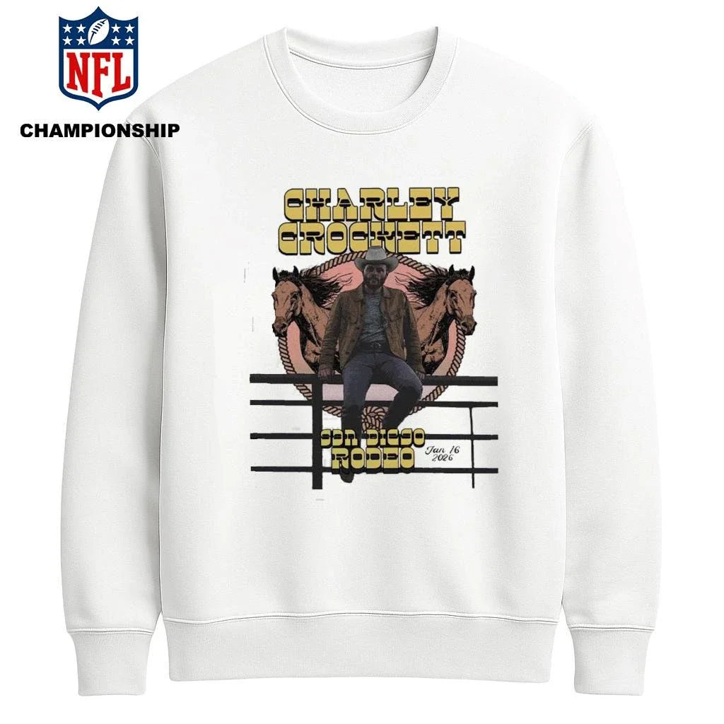 Charley Crockett San Diego Rodeo 2026 Poster Taking Over Gallagher Square On January 16 2026 Shirt