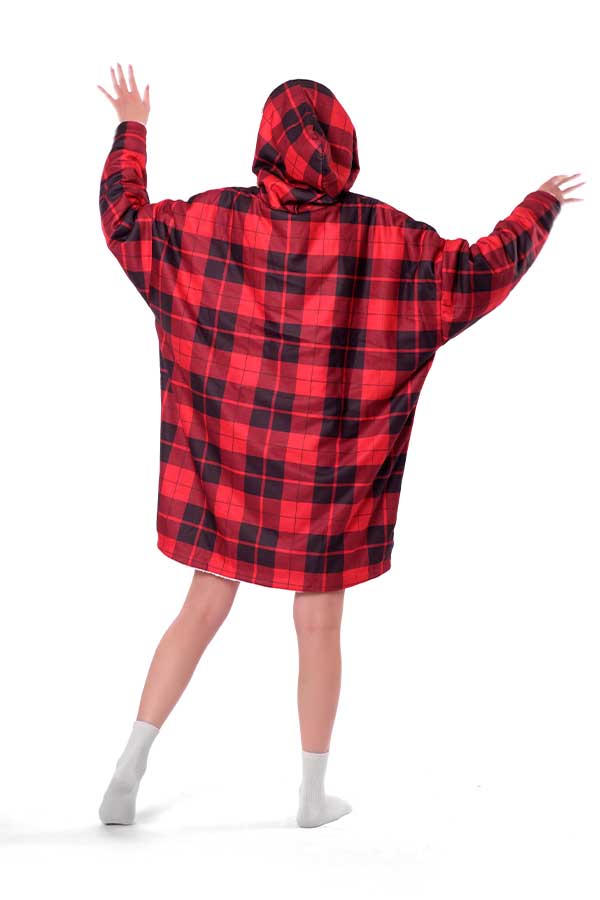 Plaid Hoodie Blanket