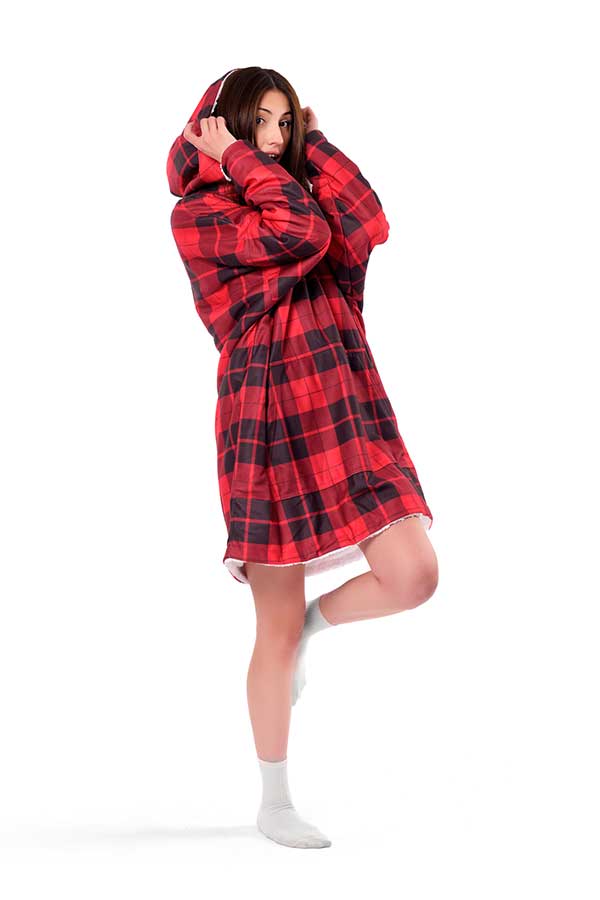 Plaid Hoodie Blanket